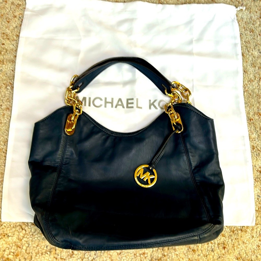 Michael Kors navy blue shoulder bag